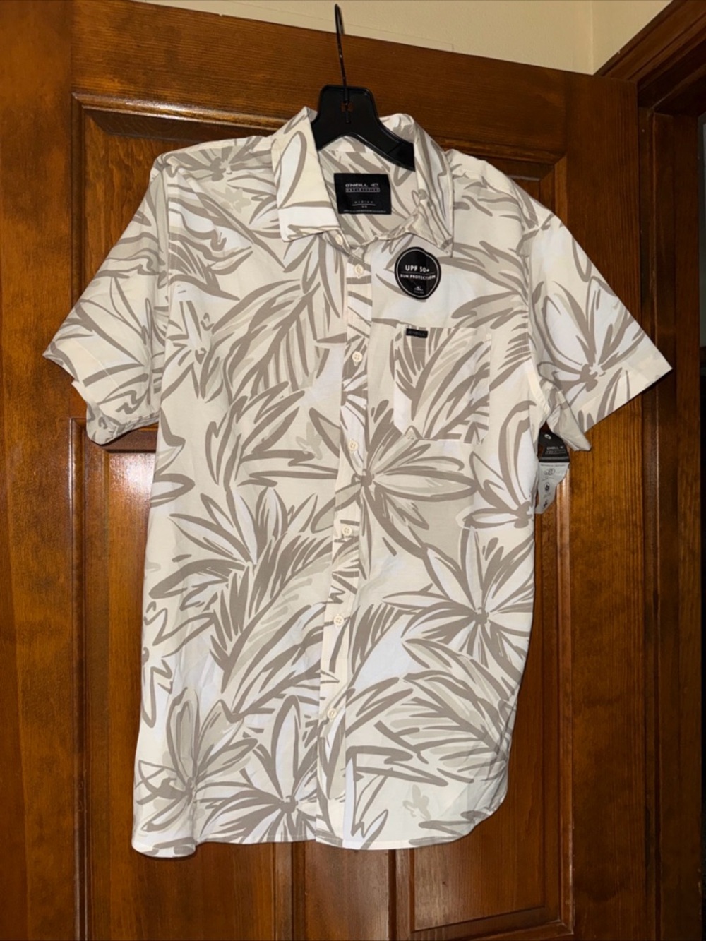Tropical Shirt Button Up Mens Medium Tan O’NEILL